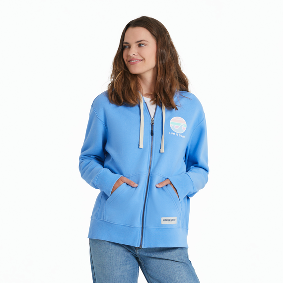 Life is Good Women's Sunset Wave LIG Simply True Fleece Zip Hoodie