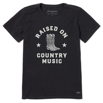 Life is Good Women's Raised on Country Music Crusher Lite Tee
