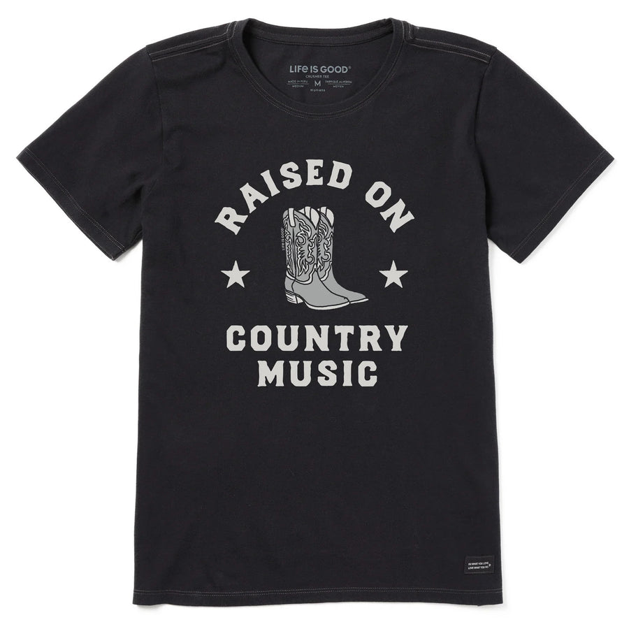 Life is Good Women's Raised on Country Music Crusher Lite Tee