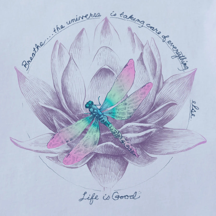 Life is Good Women's Dragonfly Lotus Breathe Crusher Tee