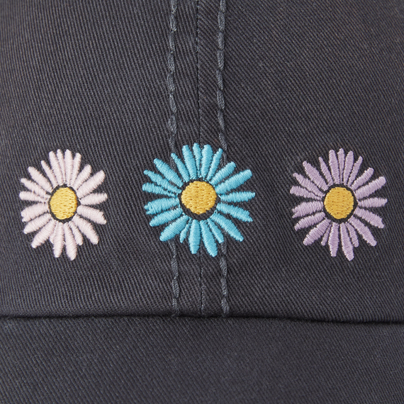 Life is Good Three Painted Daisies Sunwashed Chill Cap