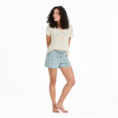 Life is Good Women's Hello Sunshine Pattern Snuggle Up Sleep Short