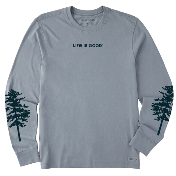 Life is Good Men's LIG Tonal Wordmark Horizontal Long Sleeve Crusher Tee