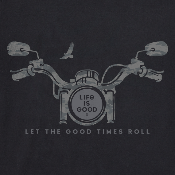 Life is Good Men's Motorcycle Camo Handlebars Crusher Lite Tee