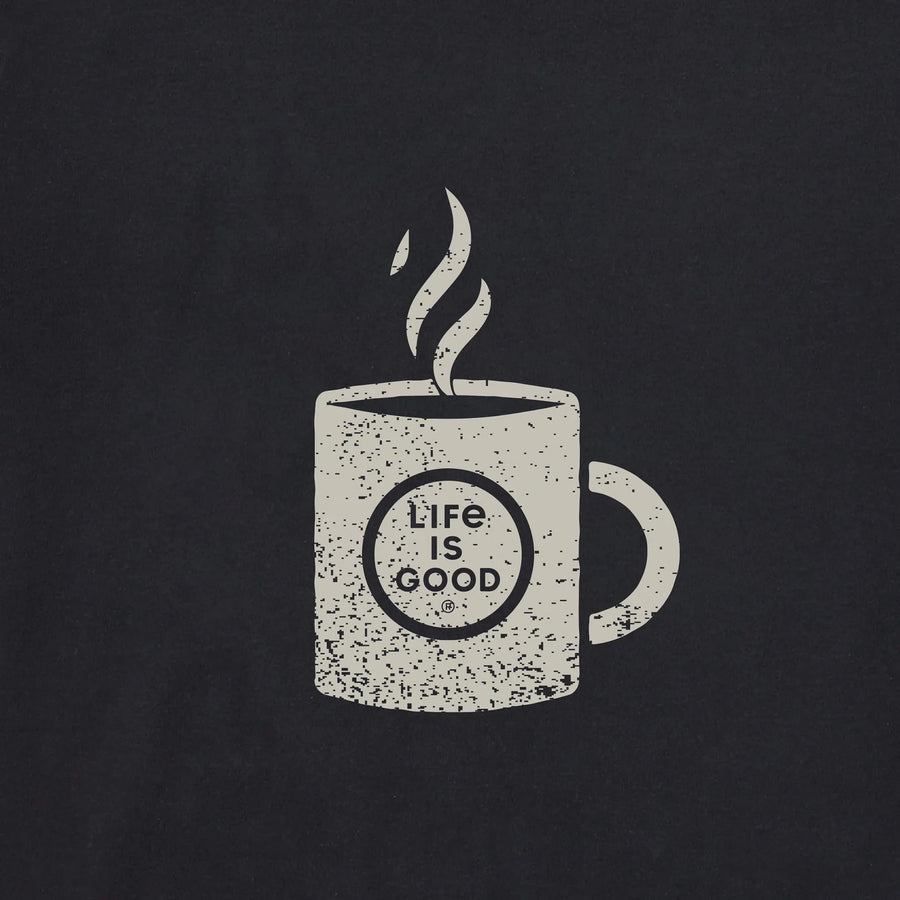 Life is Good Men's Hello Darkness Coffee Long Sleeve Crusher Tee
