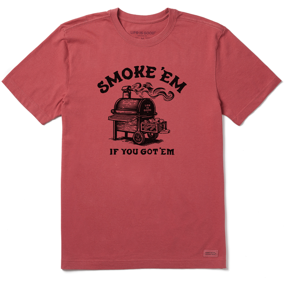 Life is Good Men's Woodcut Smoke 'em Crusher Tee