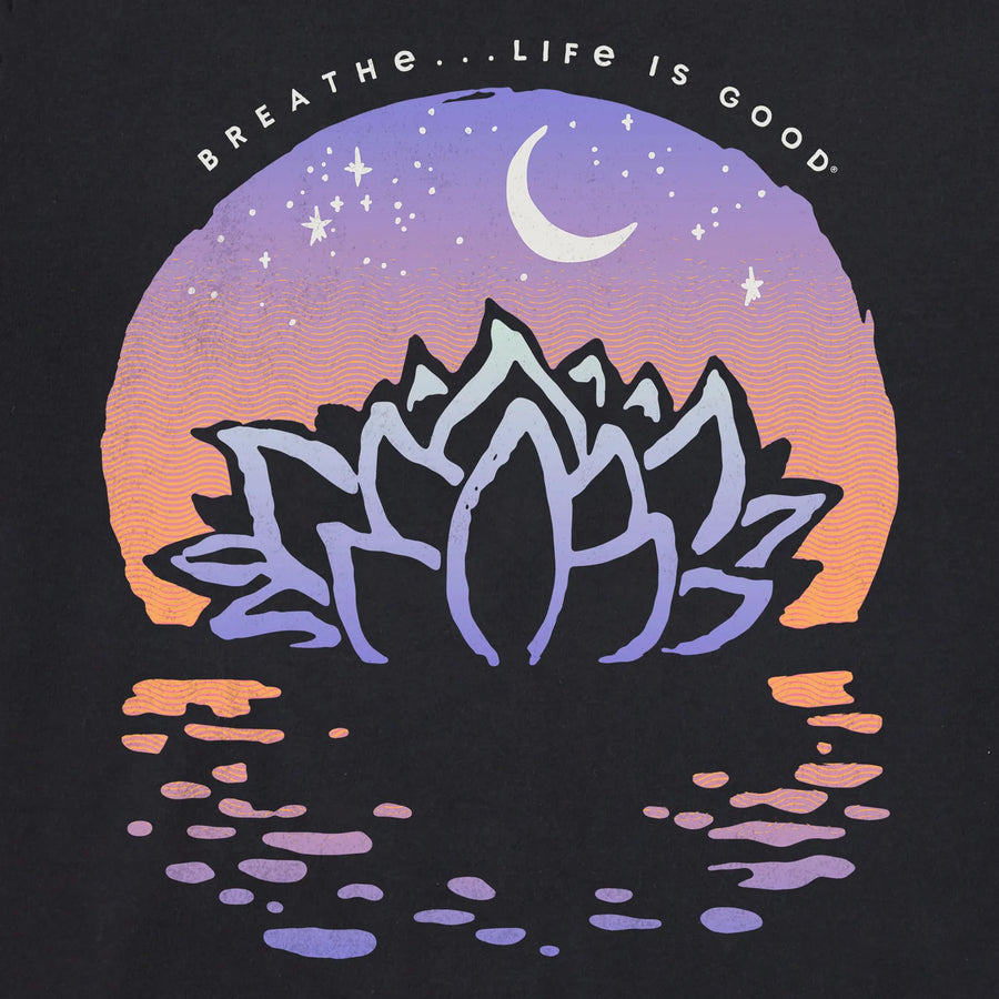 Life is Good Women's Breathe Lotus Flower Short Sleeve Crusher Tee