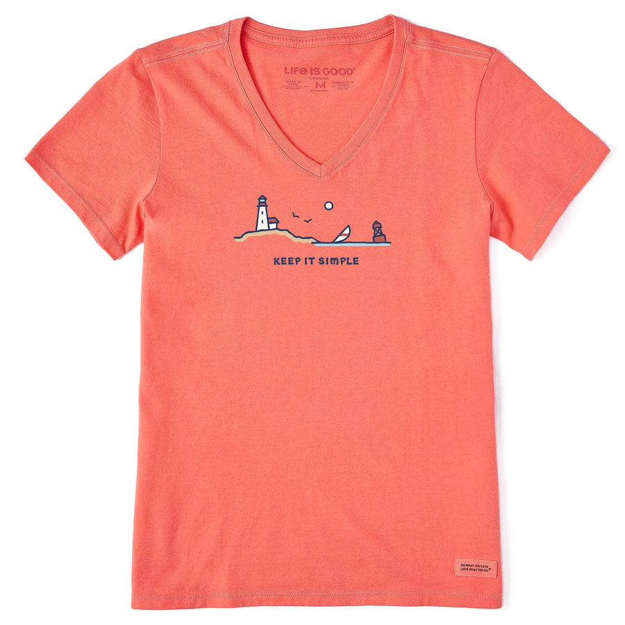 Life is Good Women's Ocean Vista Keep It Simple Crusher Lite Vee