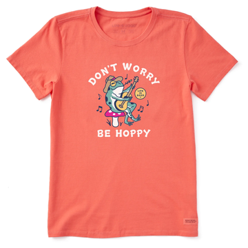Life is Good Women's Don't Worry Frog Guitar Crusher Tee