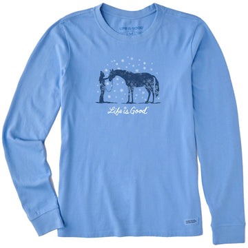 Life is Good Women's Holiday Horse Long Sleeve Crusher Tee