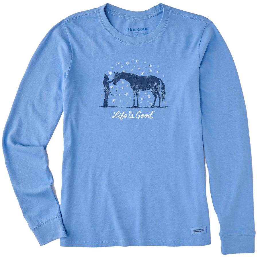 Life is Good Women's Holiday Horse Long Sleeve Crusher Tee