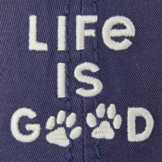 Life is Good Paw Print Sunwashed Chill Cap