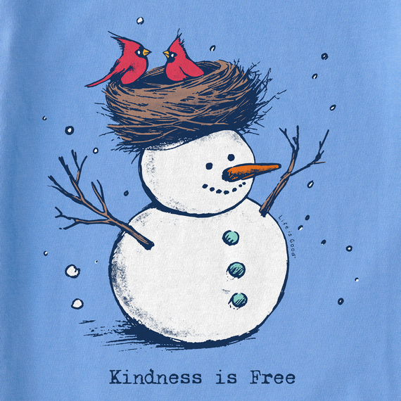 Life is Good Women's Kindness is Free Snowman Crusher Tee