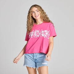 Life is Good Women's Hibiscus Row Crusher Boxy Tee