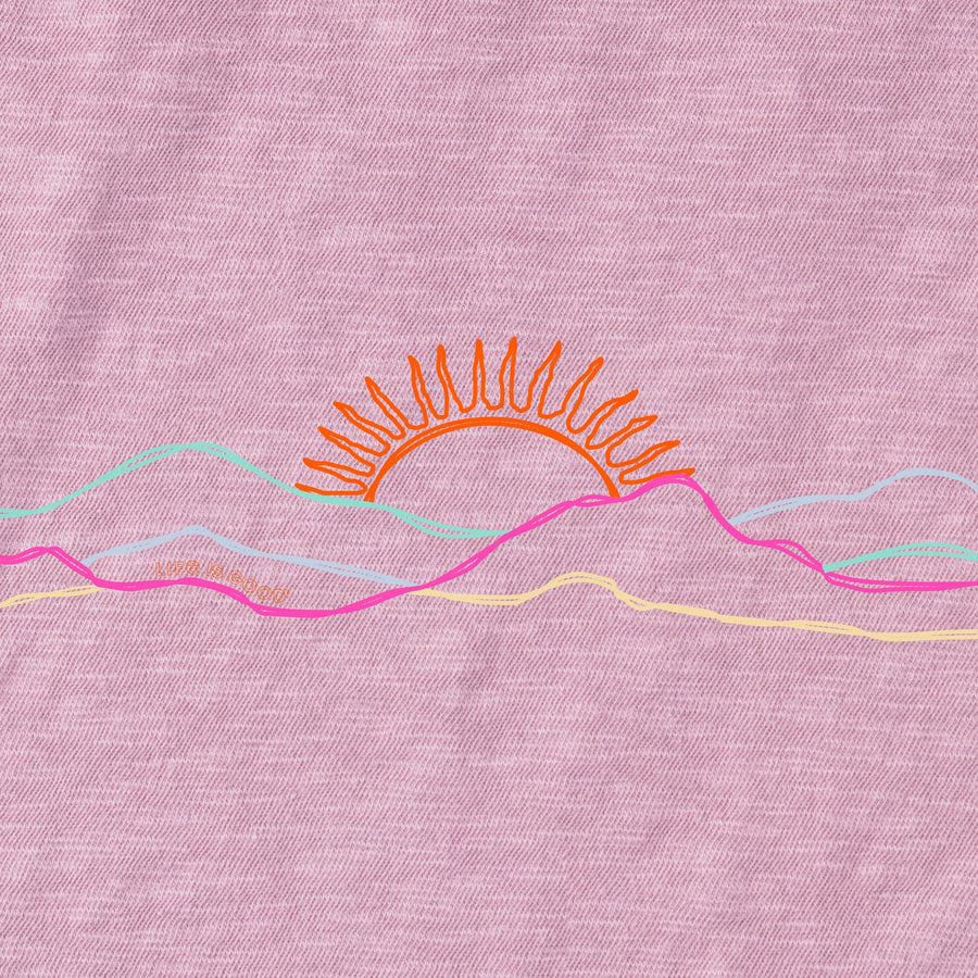 Life is Good Women's Freehand Mountain Sun Slub Easy Fit Tee