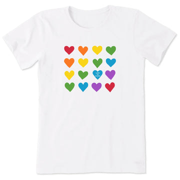 Life is Good Women's Pride Hearts Crusher Tee