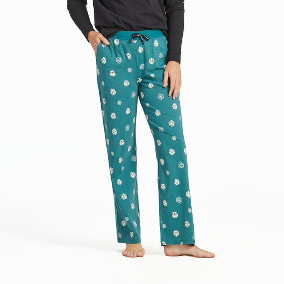 Life is Good Women's Holiday Paw Pattern Snuggle Up Sleep Pant