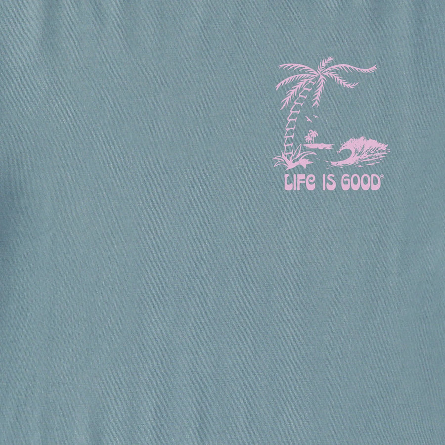 Life is Good Women's Tropical Beach Scene Long Sleeve Crusher Tee