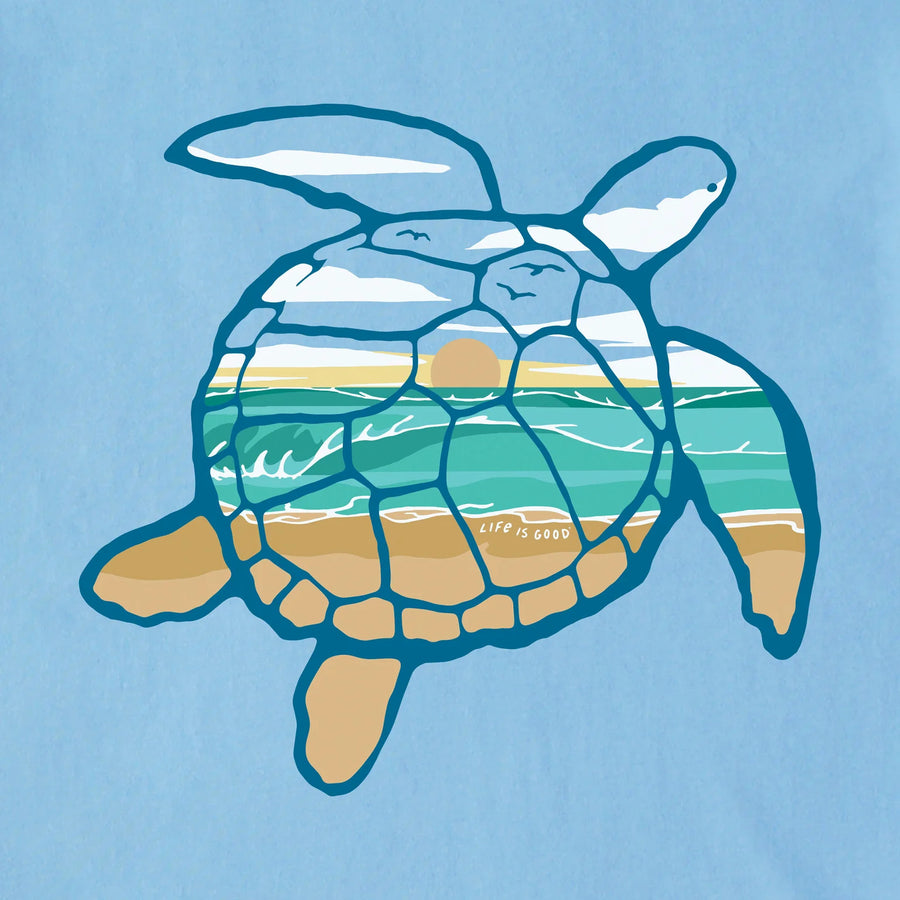 Life is Good Men's Macro Micro Sea Turtle Oceanscape Crusher Tee