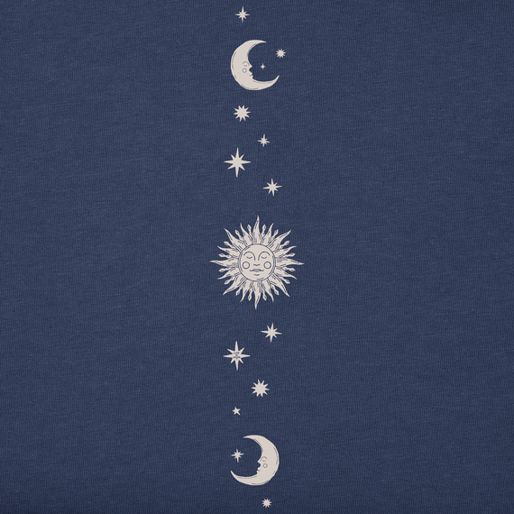 Life is Good Women's Celestial Sun & Moons Long Sleeve Crusher Lite Tee