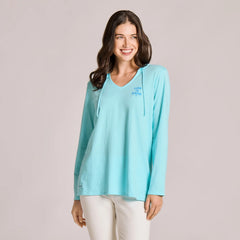 Life is Good Women's Burst Symmetry Long Sleeve Crusher Lite Hooded Tee