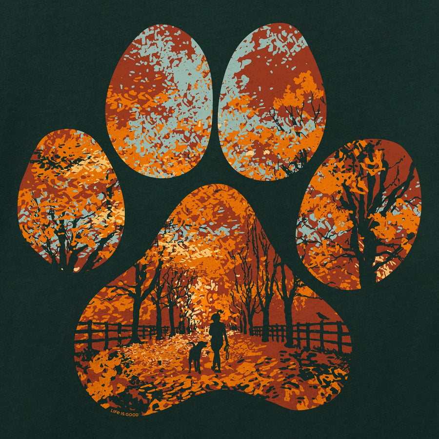 Life is Good Women's Autumn Dog Walk Long Sleeve Crusher Tee