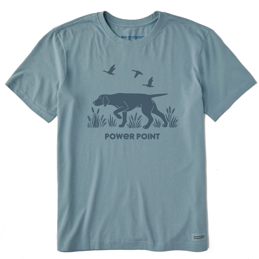 Life is Good Men's Power Point Hunting Dog Crusher Tee