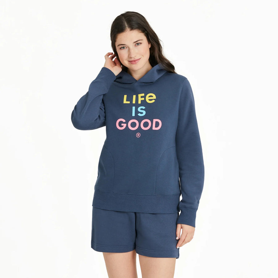 Life is Good Women's Clean LIG Stack Good Vibes Fleece Hoodie