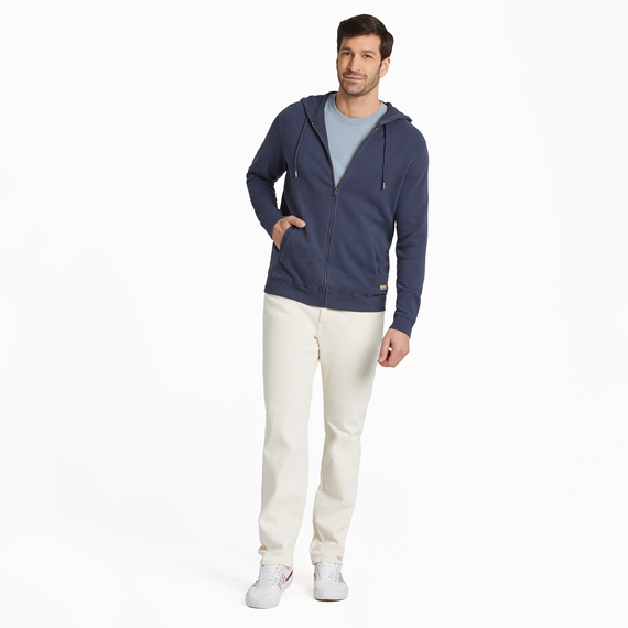 Life is Good Men's Solid French Terry Zip Hoodie