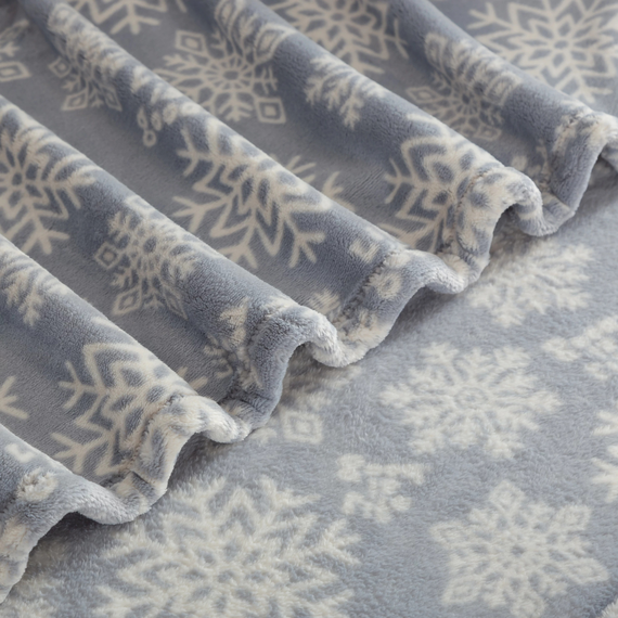 Life is Good Snowflake Plush Throw Blanket