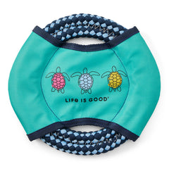 Life is Good Three Turtles Double Rope Disc Dog Toy