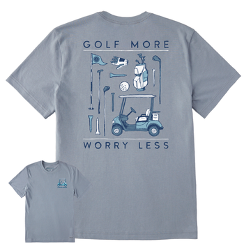 Life is Good Men's Golf More Worry Less Crusher Lite Tee
