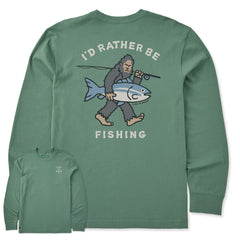 Life is Good Men's I'd Rather be Fishing Long Sleeve Crusher Tee
