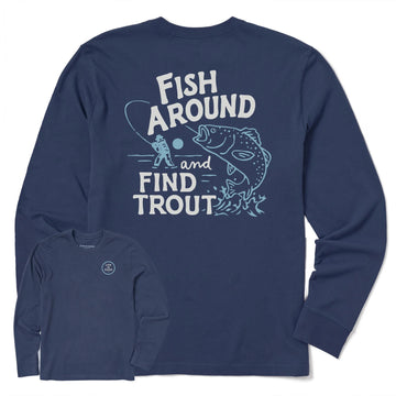 Life is Good Men's Fish Around and Find Out Long Sleeve Crusher Tee