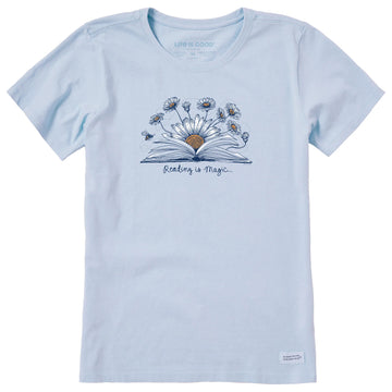 Life is Good Women's Reading is Magic Short Sleeve Crusher Tee