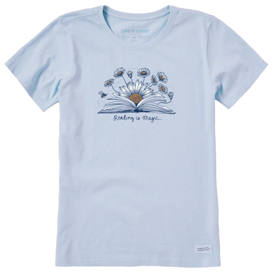 Life is Good Women's Reading is Magic Short Sleeve Crusher Tee