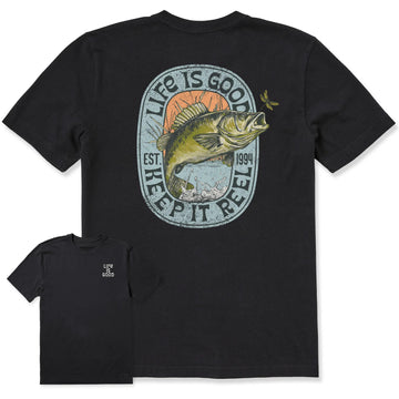 Life is Good Men's Keep it Reel Bass Jump Crusher Tee