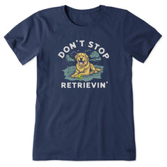 Life is Good Women's Don't Stop Retrievin' Golden Crusher Tee
