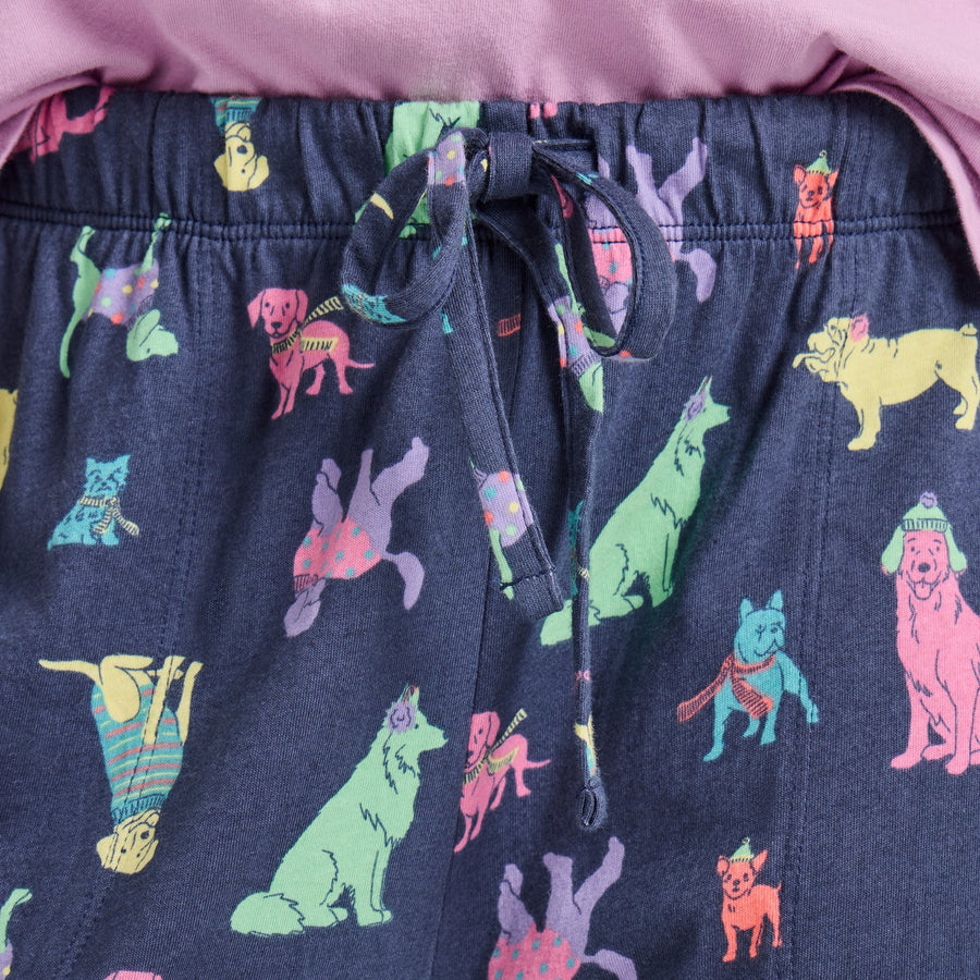 Life is Good Women's Warm Winter Dogs Pattern Snuggle Up Sleep Pant