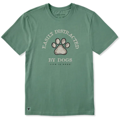 Life is Good Men's Easily Distracted Dogs Crusher Tee