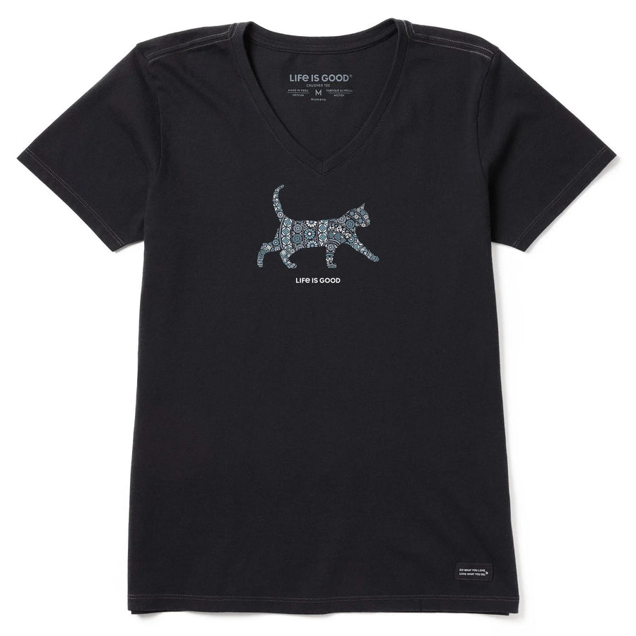 Life is Good Women's Cat Mosaic Crusher Vee