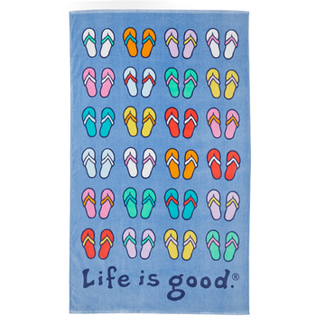 Life is Good Flip Flops Beach Towel