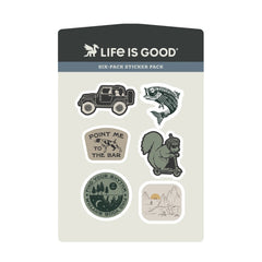 Life is Good Get Outside Six-Pack Sticker Pack