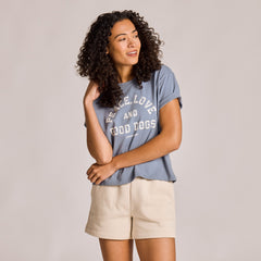 Women's Peace, Love, and Good Dogs Crusher Boxy Tee