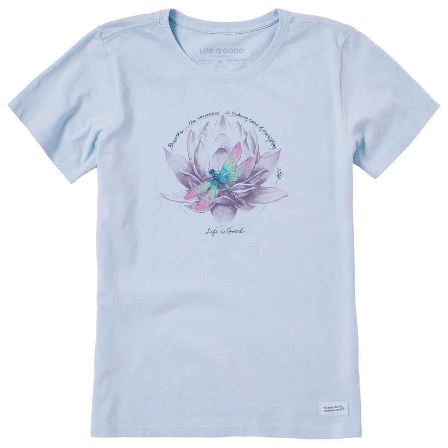 Life is Good Women's Dragonfly Lotus Breathe Crusher Tee