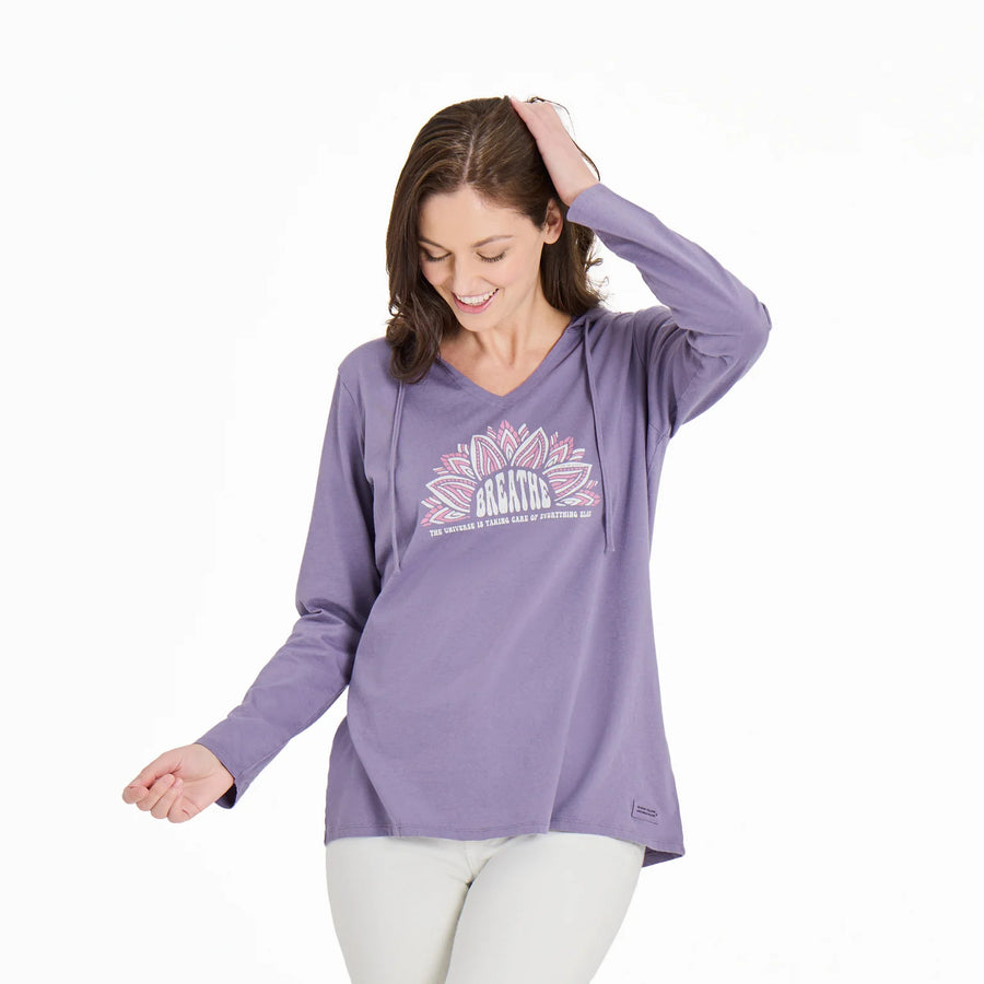 Life is Good Women's Breathe Sun Long Sleeve Crusher Lite Hooded Tee