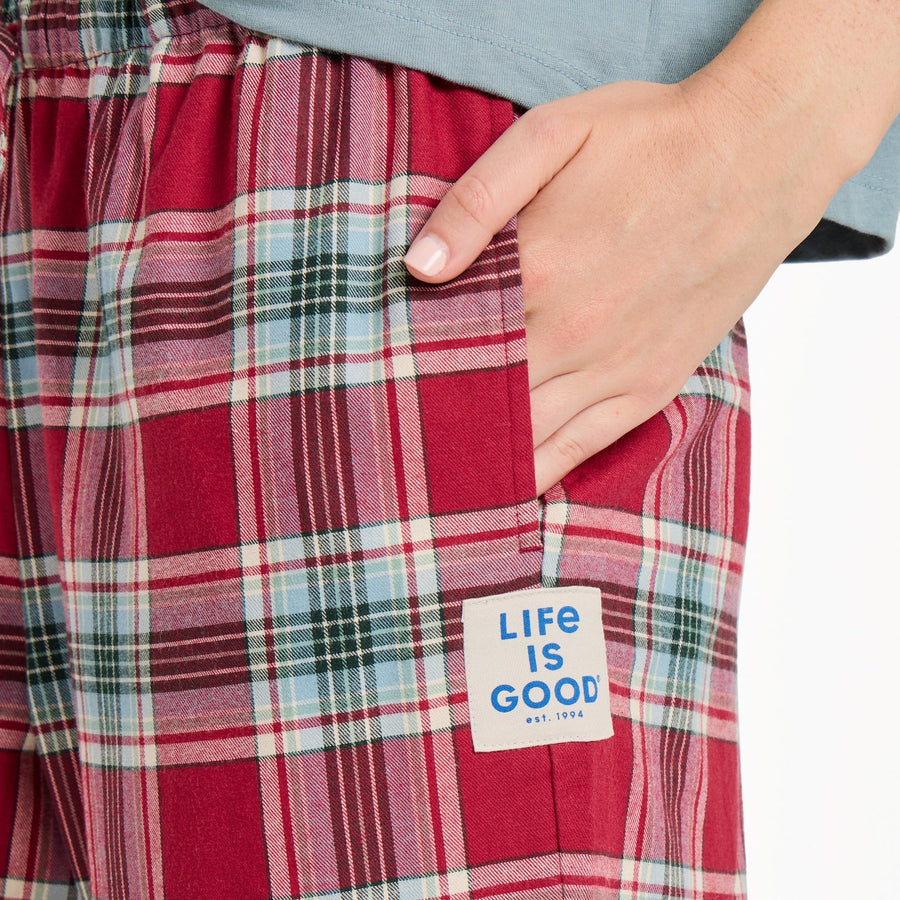 Life is Good Women's Adirondack Red Holiday Plaid Classic Sleep Pant