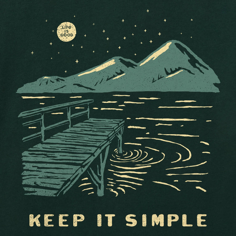 Life is Good Men's Keep it Simple Dock Long Sleeve Crusher Tee