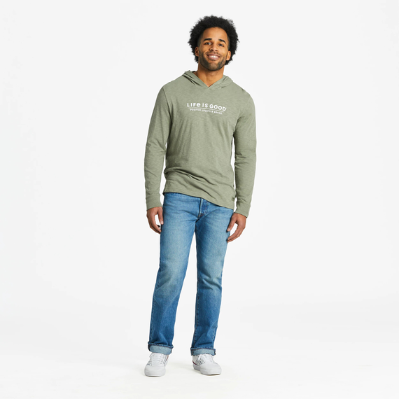 Life is Good Men's Woodsy ATV Camp Textured Slub Hoodie