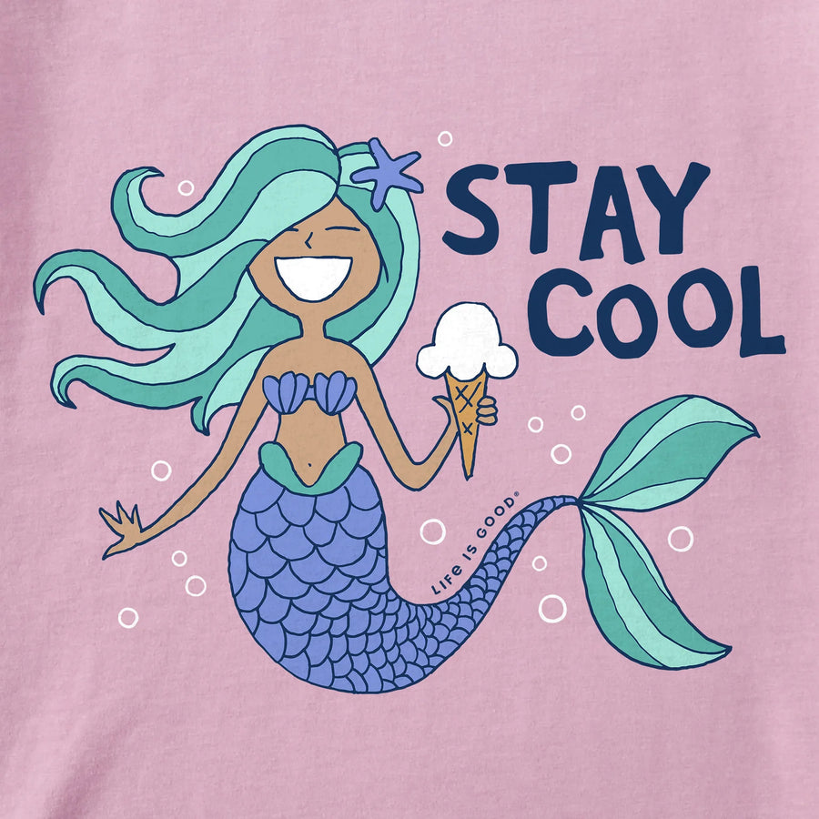 Life is Good Toddler Stay Cool Mermaid Short Sleeve Crusher Tee